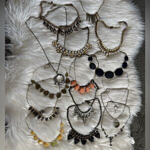 Mixed Metal and Enamel Statement Necklaces - Assorted Colors